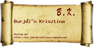 Burján Krisztina névjegykártya