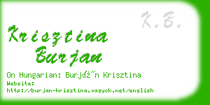 krisztina burjan business card